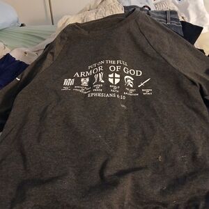 Gray Armor of God Graphic Sweatshirt